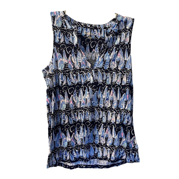 Woman’s NWOT Lilly Pulitzer Dev Sails And Stripes Top - Picture 3 of 5